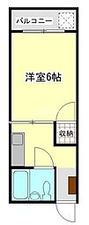 TheBlueTerrace 1Kの間取図画像