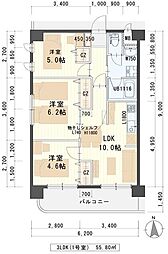 グレースK小田原 3LDKの間取図画像