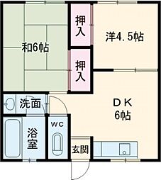 棚町コーポ 2DKの間取図画像