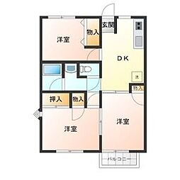 三田コーポ 3DKの間取図画像