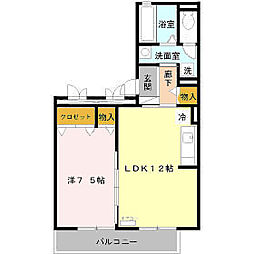 ヴェルドミール壱番館 1LDKの間取図画像