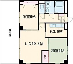 トレジャーハウス六泉寺 2LDKの間取図画像