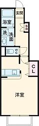 練雅館壱 1Kの間取図画像