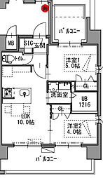福岡市中央区渡辺通5丁目マンション 2LDKの間取図画像