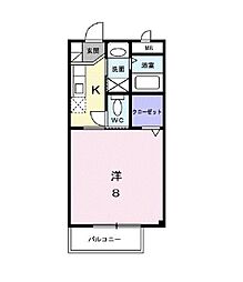 マインハウス 1Kの間取図画像