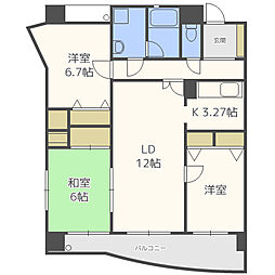 テングッド西新南 3LDKの間取図画像