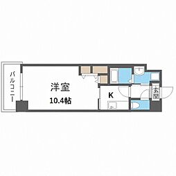 アーバネックスウメダヒガシ 1Kの間取図画像