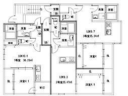 リタリッチ野芥 1LDKの間取図画像