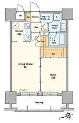 RJRプレシア吉塚駅前2 1LDKの間取図画像