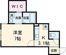 ShiningArt(シャイニングアート) 1DKの間取図画像