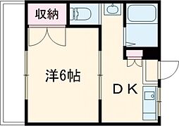 メゾン・ウエスト・ドリーム 1DKの間取図画像