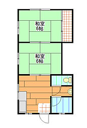 ハイツたけむら 2DKの間取図画像