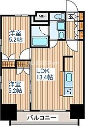 アルモニー勾当台公園 2LDKの間取図画像