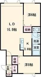 ブライトン 2LDKの間取図画像