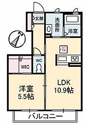 シャーメゾン江の浦2 1LDKの間取図画像