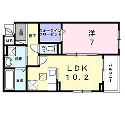 江坂町3丁目アパート(028347701) 1LDKの間取図画像