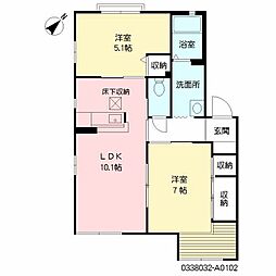 ディアス馬場山A 2LDKの間取図画像