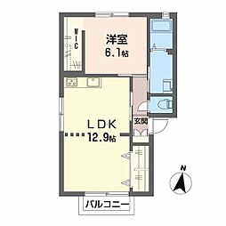 クレオコーポ 1LDKの間取図画像