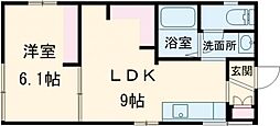石塚アパート 1LDKの間取図画像
