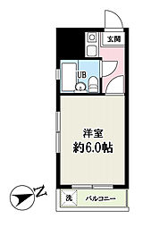 フラット高井戸 1Kの間取図画像