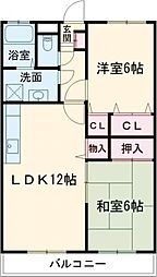 CASA乙津 2LDKの間取図画像