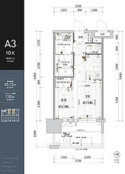 グランフォーレ博多プレミアベイサイド 1DKの間取図画像
