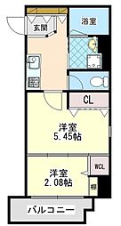 R-LINK南福岡 2Kの間取図画像