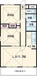 サンクレスト高萩 2LDKの間取図画像