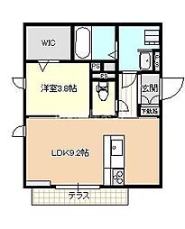 ソアヴィータ新山口 1LDKの間取図画像
