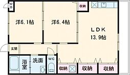 サンライズ 1LDKの間取図画像
