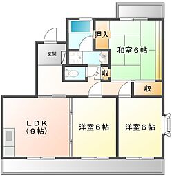 ヴィラエスポワール 3LDKの間取図画像