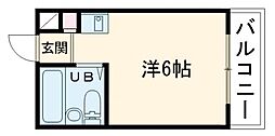 スカイコート ワンルームの間取図画像