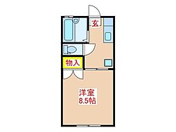 サンシティ11 1Kの間取図画像