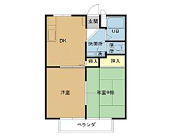 サニーハイツ1 2DKの間取図画像