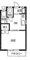 グランビーア表台 1Kの間取図画像