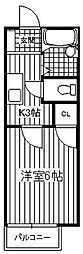 ハミング博多南 1Kの間取図画像