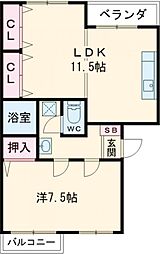 若津ハイツ 3DKの間取図画像