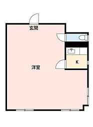 プラザ・矢部 ワンルームの間取図画像