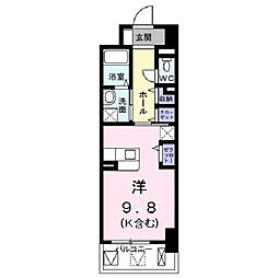 サンシャイン・サチ 1Kの間取図画像