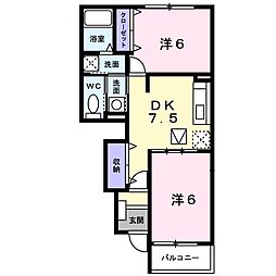 シャンド・フルール 2DKの間取図画像