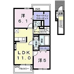 フォーリスト6 2LDKの間取図画像