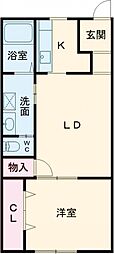 早苗ビル 1LDKの間取図画像