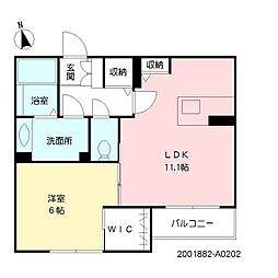 グランド神宮ヒルズ 1LDKの間取図画像
