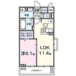 レゴリス ネオ 1LDKの間取図画像