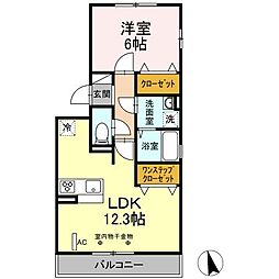 サロン・ド・RIKU 1LDKの間取図画像
