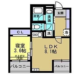 CONFORM LALA 森町 1LDKの間取図画像