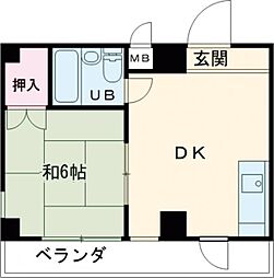 エクセレント伊丹 1DKの間取図画像