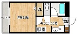 KATSURAGIVilleA 1Kの間取図画像