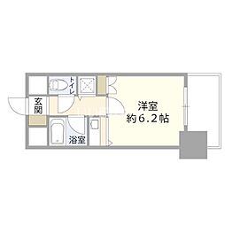朝日プラザ末広 1Kの間取図画像
