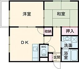 Bnillia矢野東 2DKの間取図画像